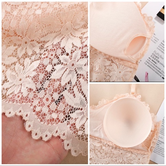 Lace Bralette Peach Color - Picture 2 of 7